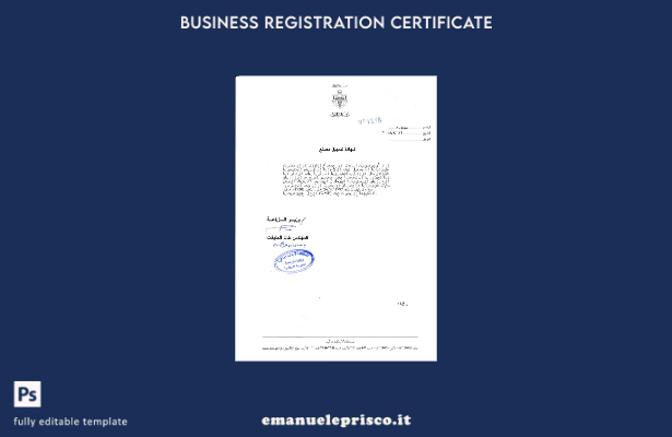stile verificato Modello di certificato di registrazione del Libano